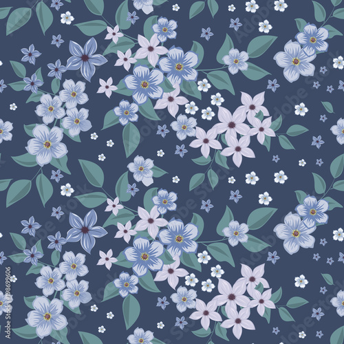 Fashionable pattern in small flowers. Floral seamless background for textiles, fabrics, covers, wallpapers, print, gift wrapping and scrapbooking. Raster copy.