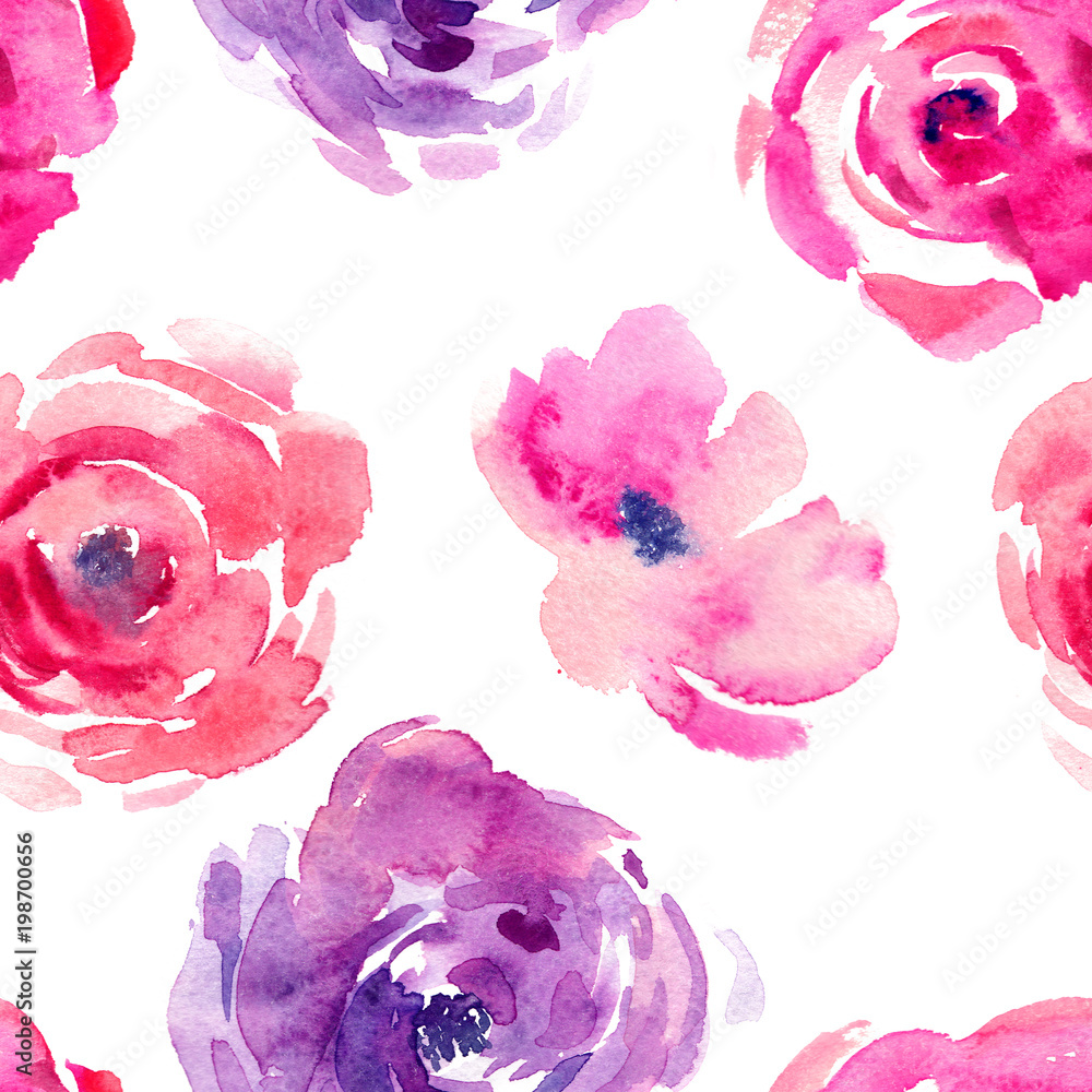 Różany wzór z naturalnych akwarela ilustracje akwarela róż na papierze. Niesamowite karty ślubne, tekstylia, tapety, karty okolicznościowe, www, tła, etykiety. <span>plik: #198700656 | autor: Design Couple</span>