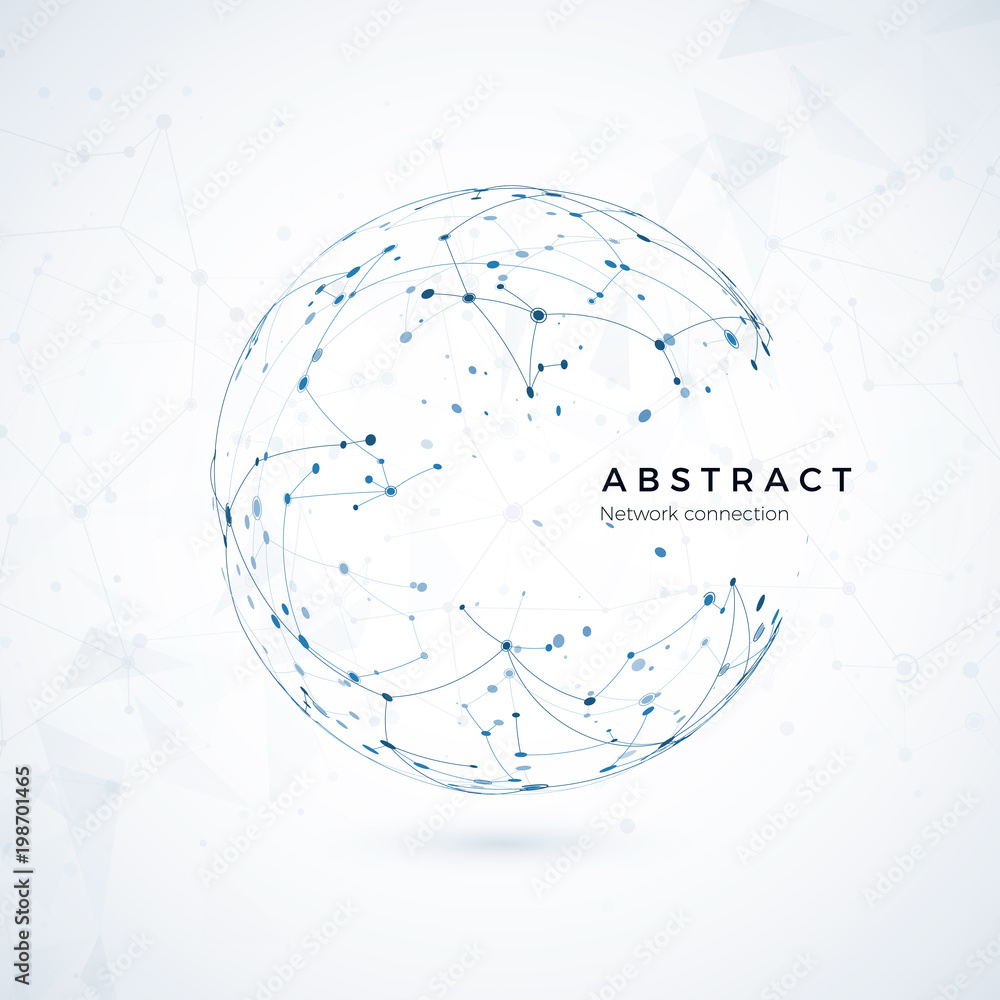 Global network connection. Abstract world wireframe, point and line composition concept of global net. Technology and cyberspace background. Vector Illustration Global network connection. Abstract world wireframe, point and line composition concept of global net. Technology and cyberspace background. Vector Illustration