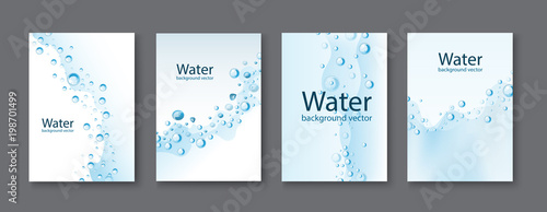 Abstract Water transparent drops backgrounds.vector