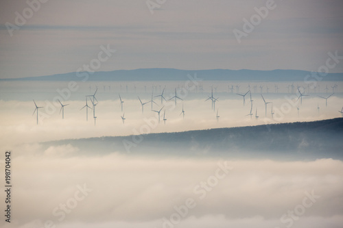 Wind farm of wind turbines