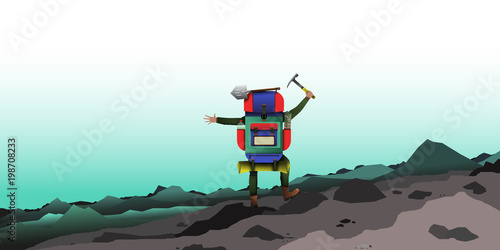 The journey of climbing to the top - vector EPS 10