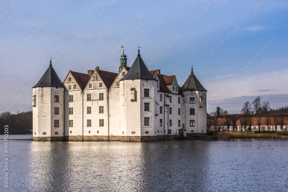 Glücksburg Castle - a beautiful water castle in the town of Gluecksburg, Schleswig-Holstein, Germany