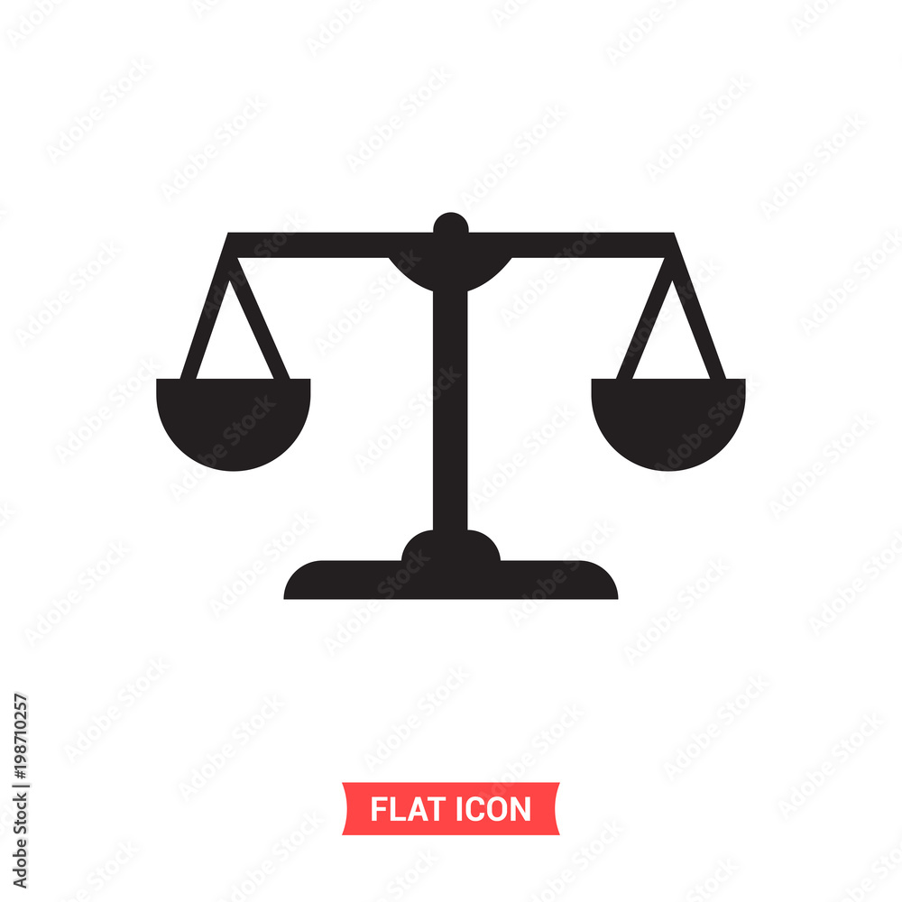 Scales icon, justice symbol, vector illustration Scales icon, justice symbol, vector illustration