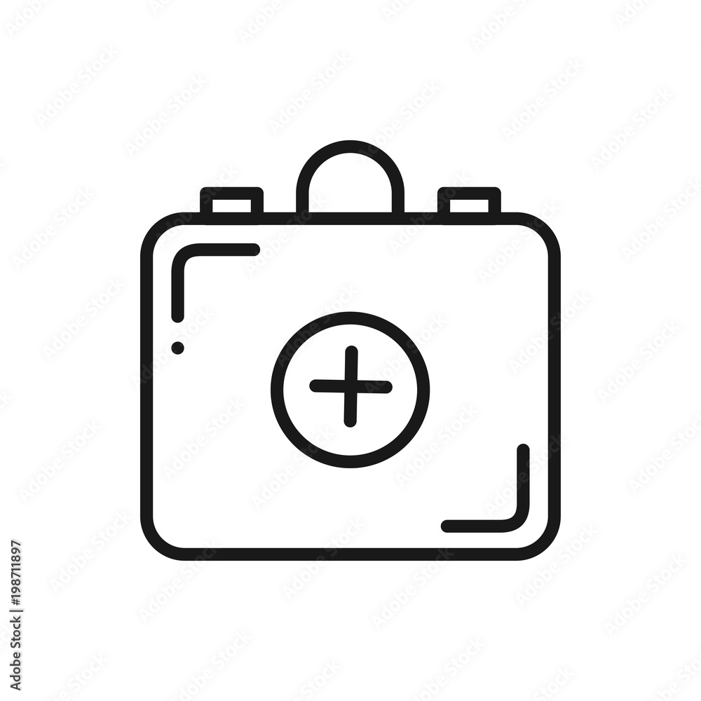 First Aid Kit Line Icon. Medical Bag Sign and Symbol. First Aid Kit Line Icon. Medical Bag Sign and Symbol.