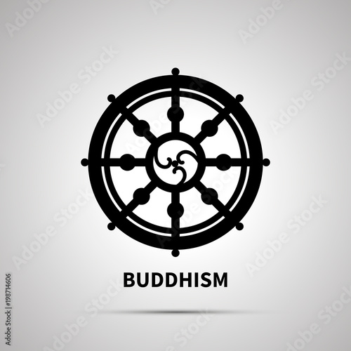 Buddhism religion simple black icon