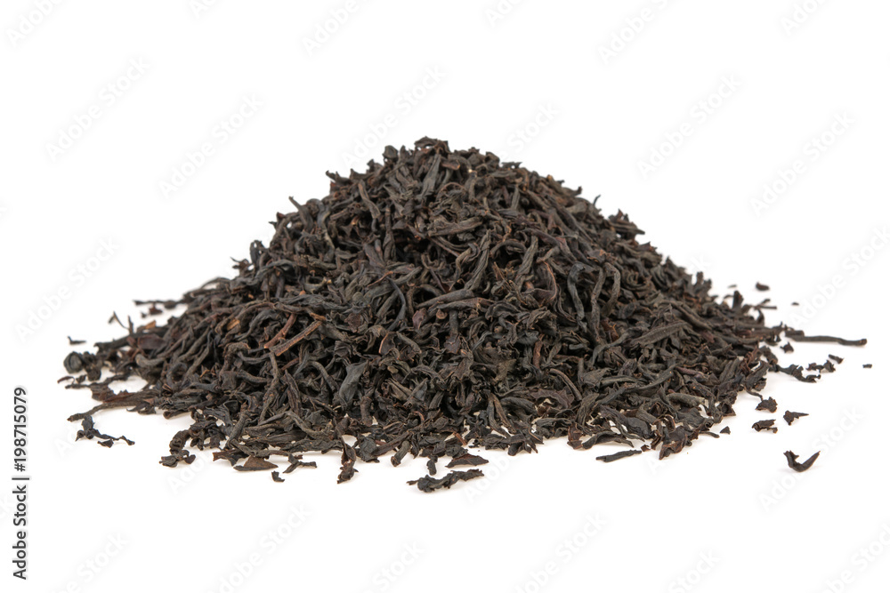 black tea pile on white background black tea pile on white background