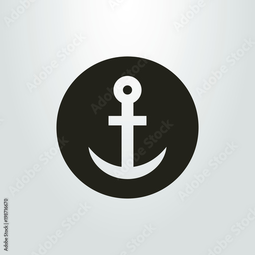 black and white simple anchor icon