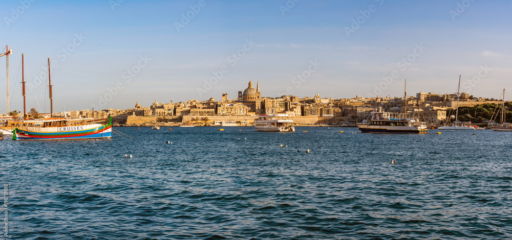 Panorama of Valletta, Malta.