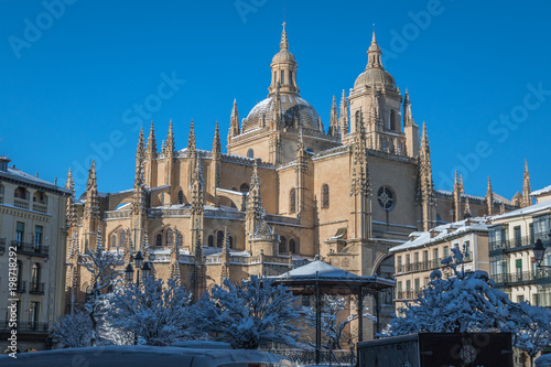 Segovia Cathedral during winter