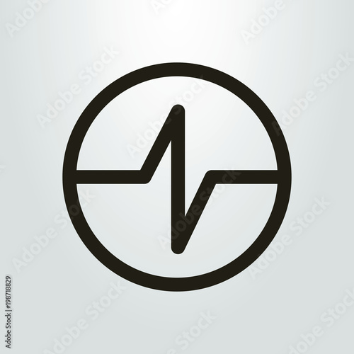 round black and white impulse icon