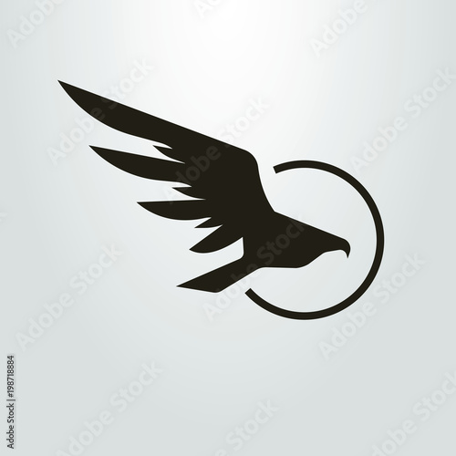 Black and white hawk icon