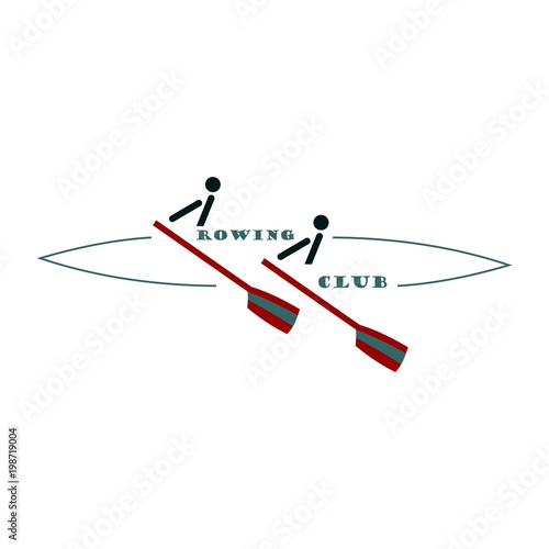 Emblem for rowing in vector photo