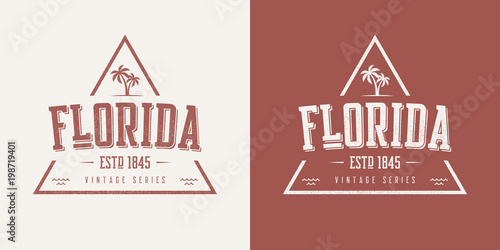 Florida state textured vintage vector t-shirt and apparel design