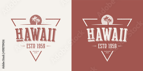 Hawaii state textured vintage vector t-shirt and apparel design,
