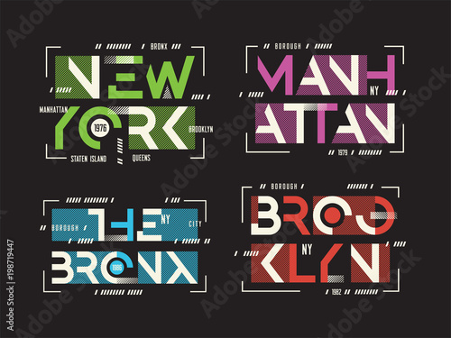 New York Brooklyn The Bronx Manhattan vector t-shirt and apparel
