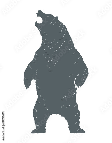 Roaring Bear Silhouette