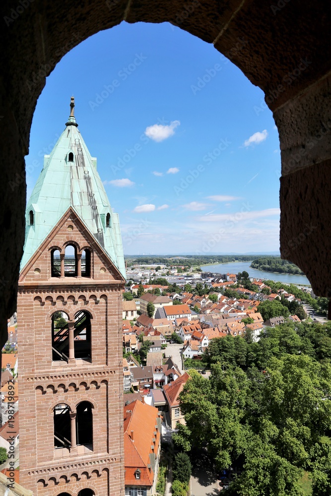 Naklejka premium Panorama von Speyer, Rheinland-Pfalz