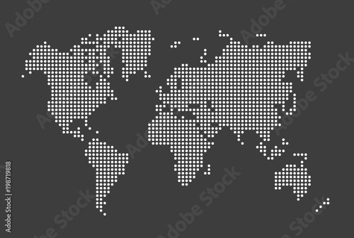 Vector simple dotted world map
