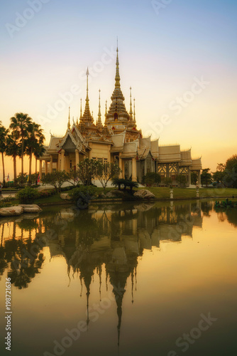 Thai Temple in silhouette.
