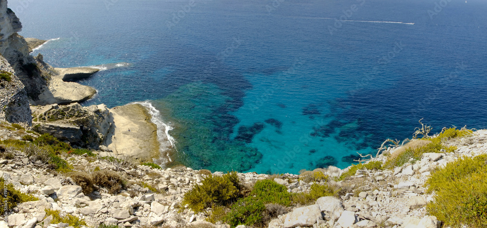 Sea landscape and rocks in Corsica