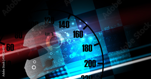 Artificial intelligence can drive. Sport racing car technology with AI. Futuristic concept.