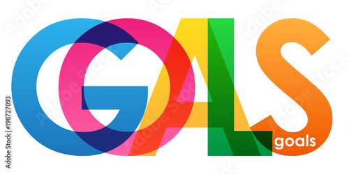 "GOALS" multicoloured letters vector icon