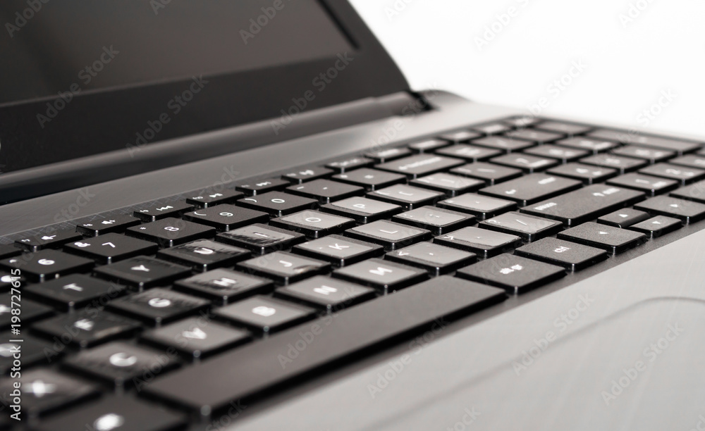 Laptop Keyboard computer technology, business or education concept.Computer keyboard close-up with copy space