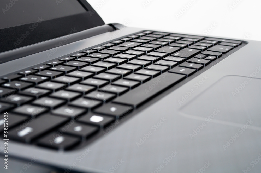 Keyboard of laptop closeup. Technology, business or education concept