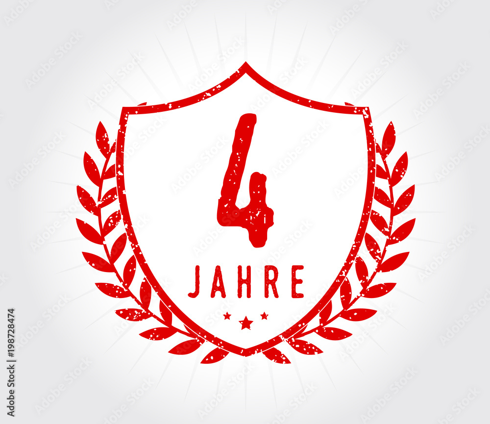 4 Jahre Schild Vektor Stock Vector Adobe Stock