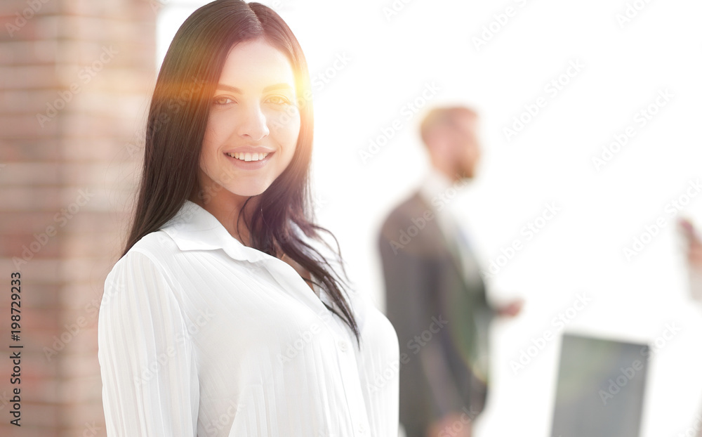 Fototapeta premium perspective successful young woman in the office
