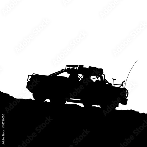 off road truck on hill