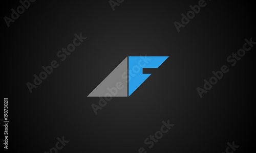 Letter F Triangle Creative Logo, Initial Letter F Triangle Logo Design Template, Letter f triangle logo with overlay opacity.