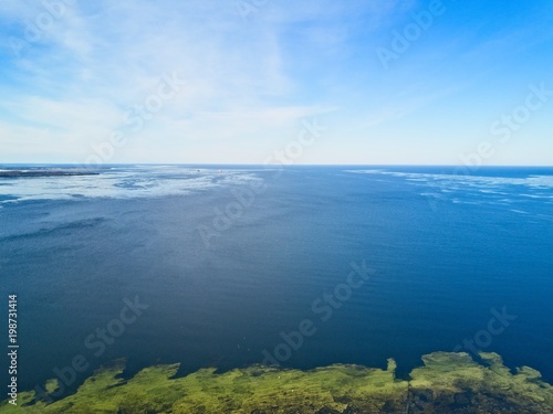Aerial view of Baltic sea at the winter time