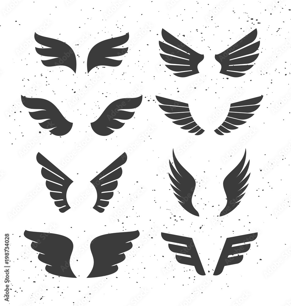 Naklejka premium Black Wings Set