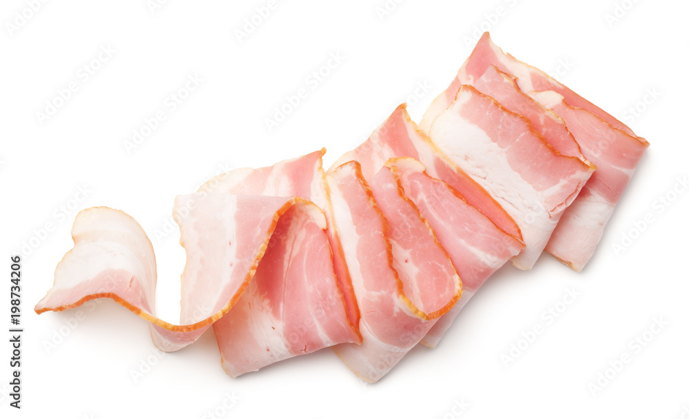Bacon Isolated on White Background