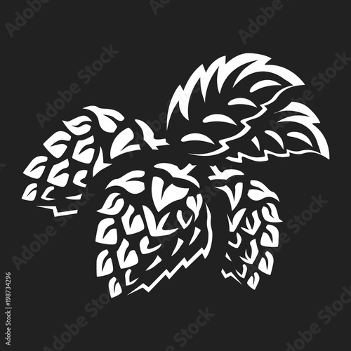 Craft beer logo- vector illustration, emblem brewery design on dark background.