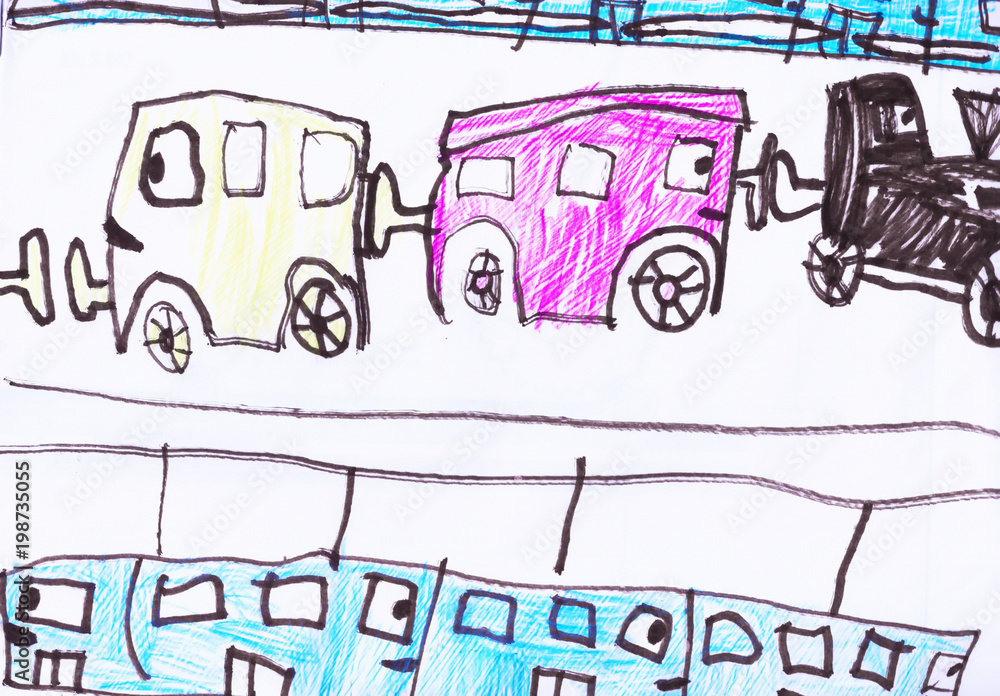 Drawing Abstract Baby bus