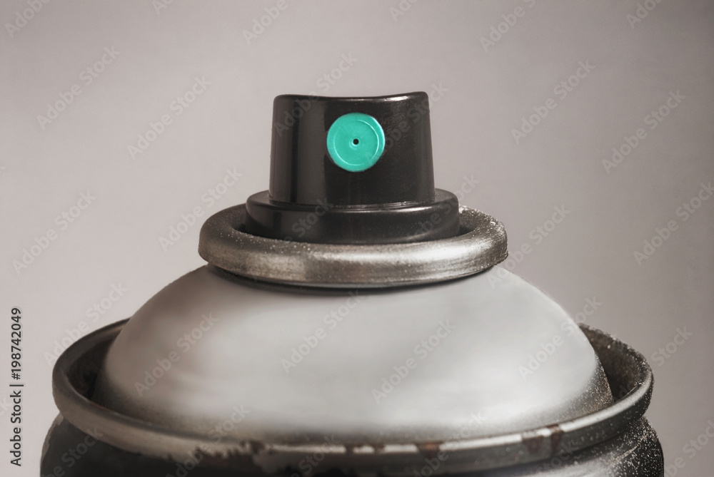 Spray paint can. Cap on spray bottle cans aerosol paint for graffiti