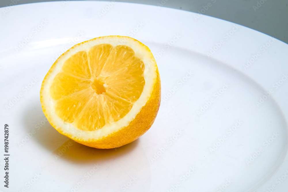 Slice of lemon isolated on white background Slice of lemon isolated on white background