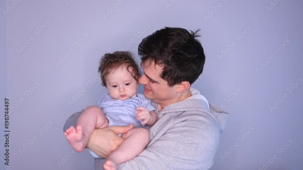 Young father and son have a fun together Young father and son have a fun together