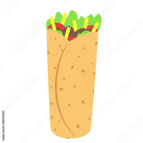 Shawarma clipart isolated on white background