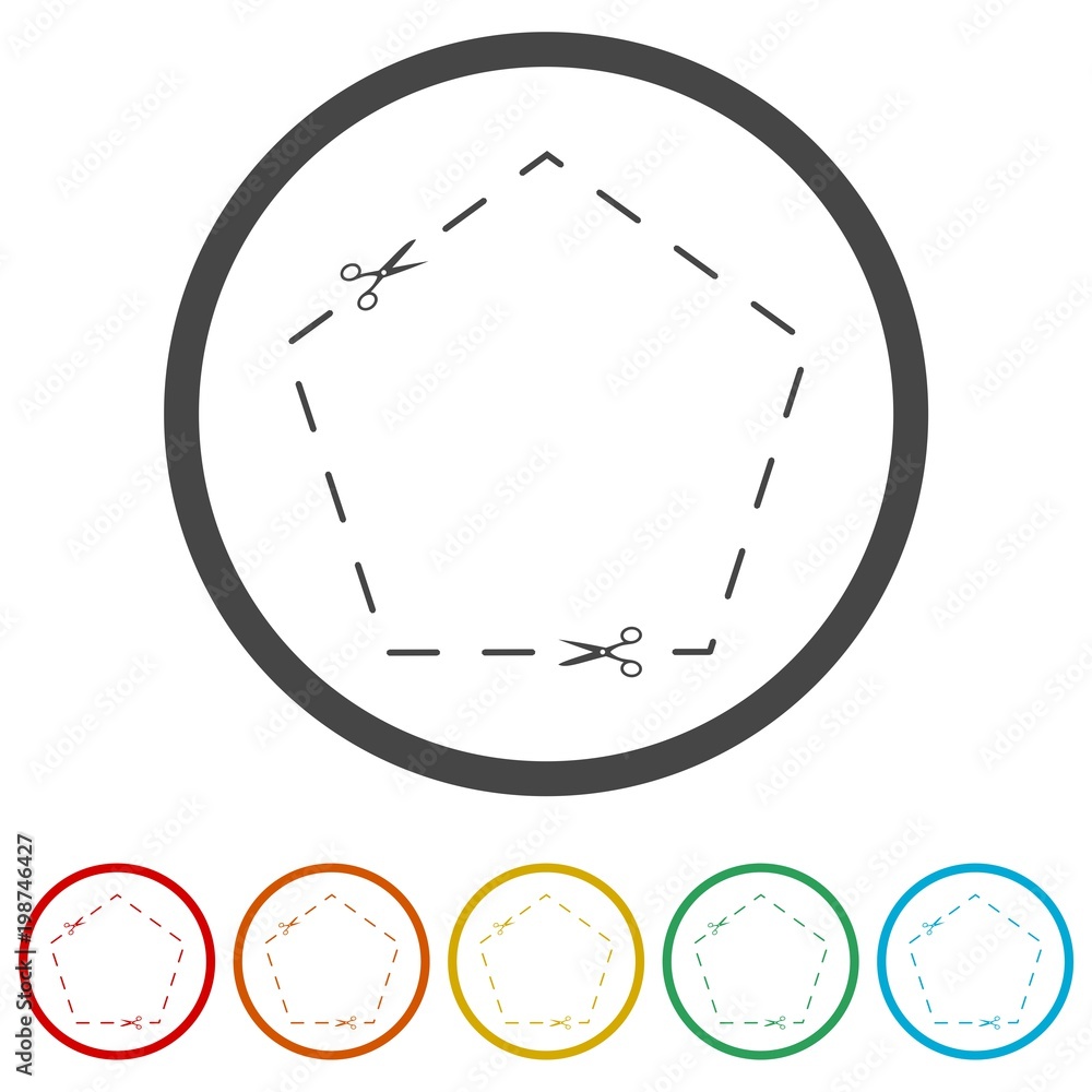 Illustration of a cut out coupon with scissors vector, 6 Colors Included Illustration of a cut out coupon with scissors vector, 6 Colors Included