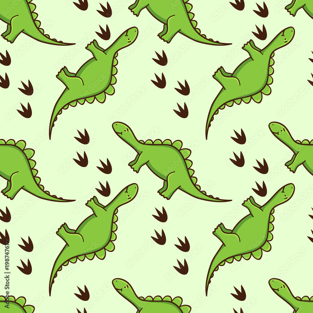 Cute cartoon dinosaurs pattern. Vector illustration Cute cartoon dinosaurs pattern. Vector illustration