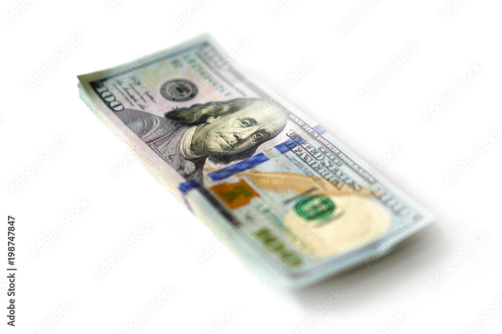 pack of dollars isolated on white background pack of dollars isolated on white background