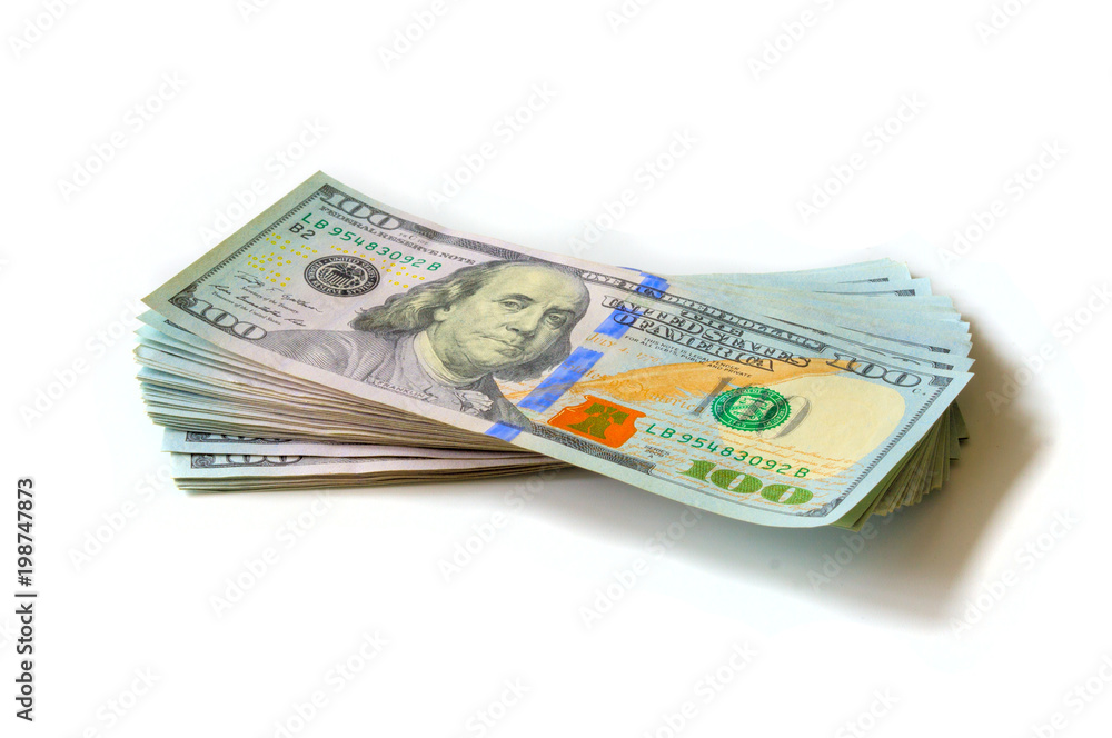 pack of dollars isolated on white background pack of dollars isolated on white background