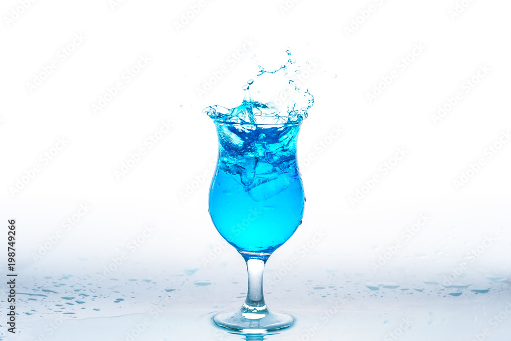 Glass and water splash in white background Glass and water splash in white background