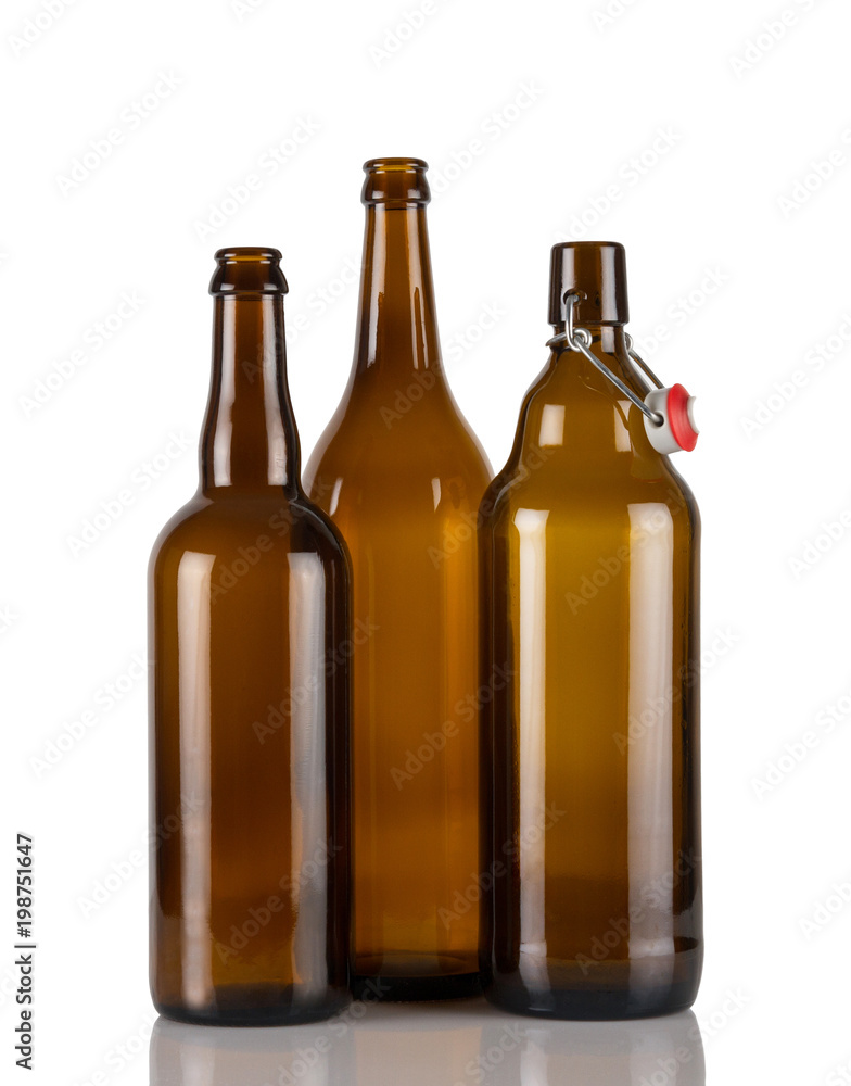 Empty bottles isolated on white background Empty bottles isolated on white background