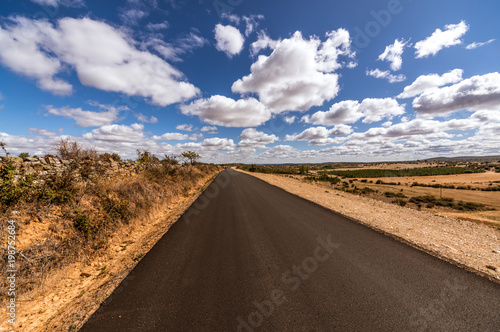 The road between the clouds with a incredible sky.