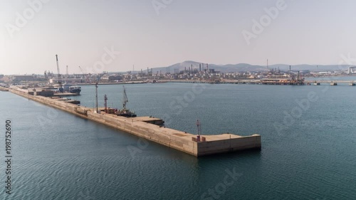 Wallpaper Mural entering the palermos industrial port and shipping harbour shot from a ferry in the early morning, sicily, italy Torontodigital.ca